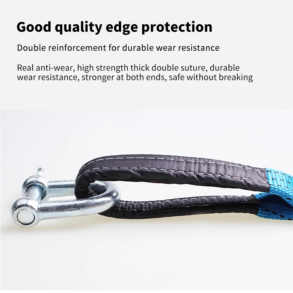

Car Towing Rope Strape Cable 5M 8Tons With U Hooks Shackle High Strength Nylon With Reflective Light For Car Truck Trailer SUV