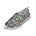 Милая женская летняя Осенняя обувь на плоской подошве с рисунком медведя из мультфильма легкие сетчатые туфли для девочек женские лоферы с низким верхом