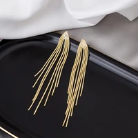 new vintage popular long earrings for women gold color tassel korean style drop earrings hip hop street jewelry accessories