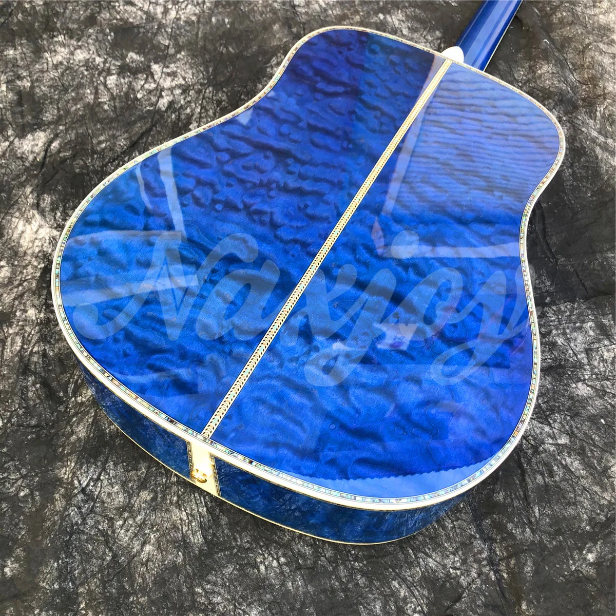 Под заказ 41 дюйм акустическая гитара в синем кленовом стиле Модель D 45 гриф из