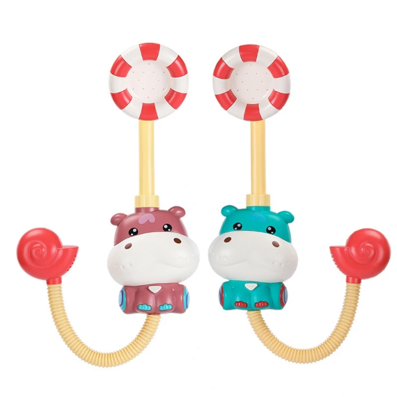 

J60B Cartoon Shower Head Bath Toy Water Sprinkler Interactive Water Squirt for Sand Beach Bathtub Toddler Gift Bend-Free Head