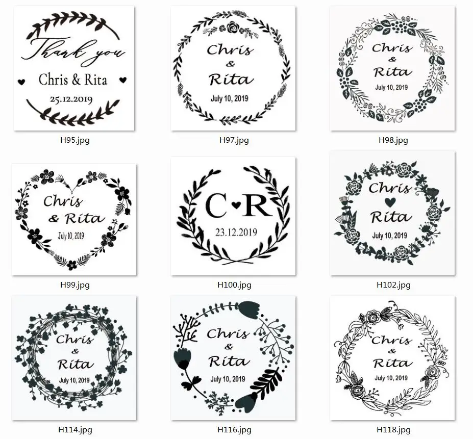 

Wreath Flower Wedding custom stamp Self Inking business name address invitation handmade scrapbooking stamp 40 Circle