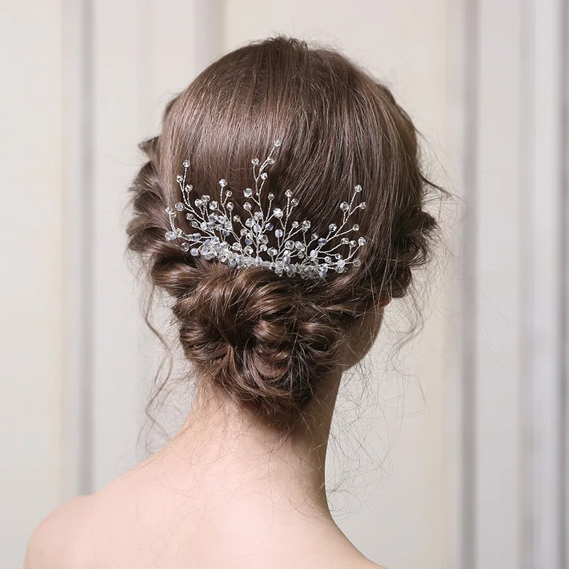 

MYFEIVO свадебные аксессуары для волос ручной работы, бриллиантовые бусины, гребень для волос HQ1332