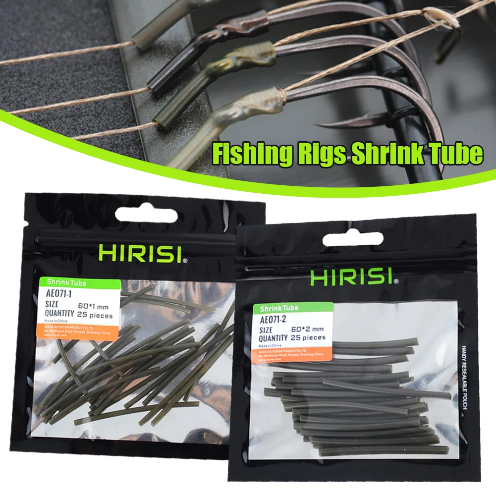 

25pcs Carp Fishing Rigs Shrink Tube Heating Shrink Tube Size 1mm/2mm Carp Fishing Accessories Fishing Gear Shrink Tube New