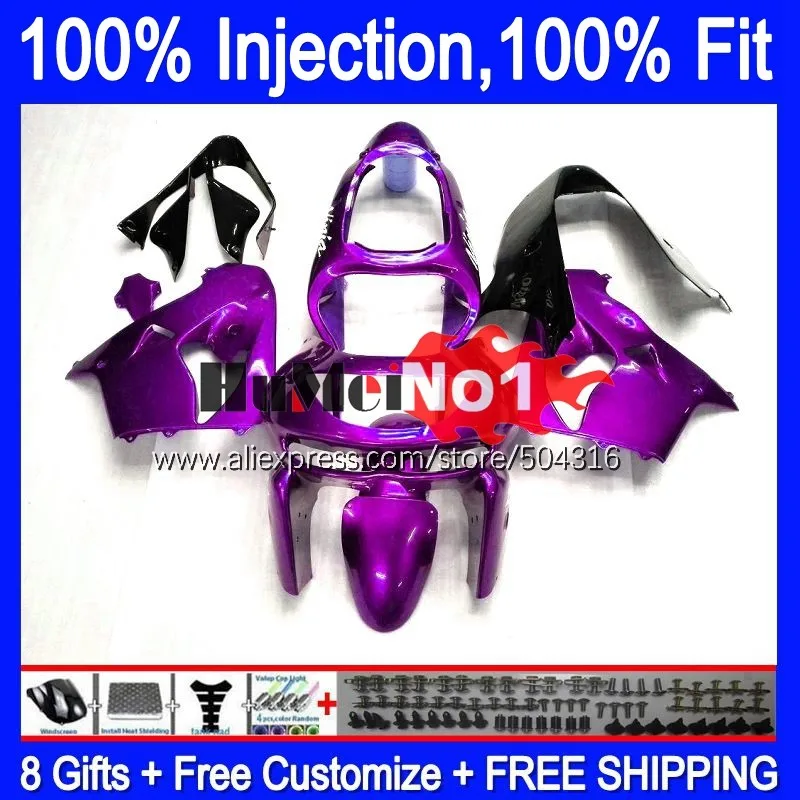 

Injection Body For KAWASAKI NINJA ZX 9R 900CC 9 R 83MC.125 ZX-9R ZX9R 98 99 00 01 ZX9 R 1998 1999 2000 2001 Fairing ALL Purple
