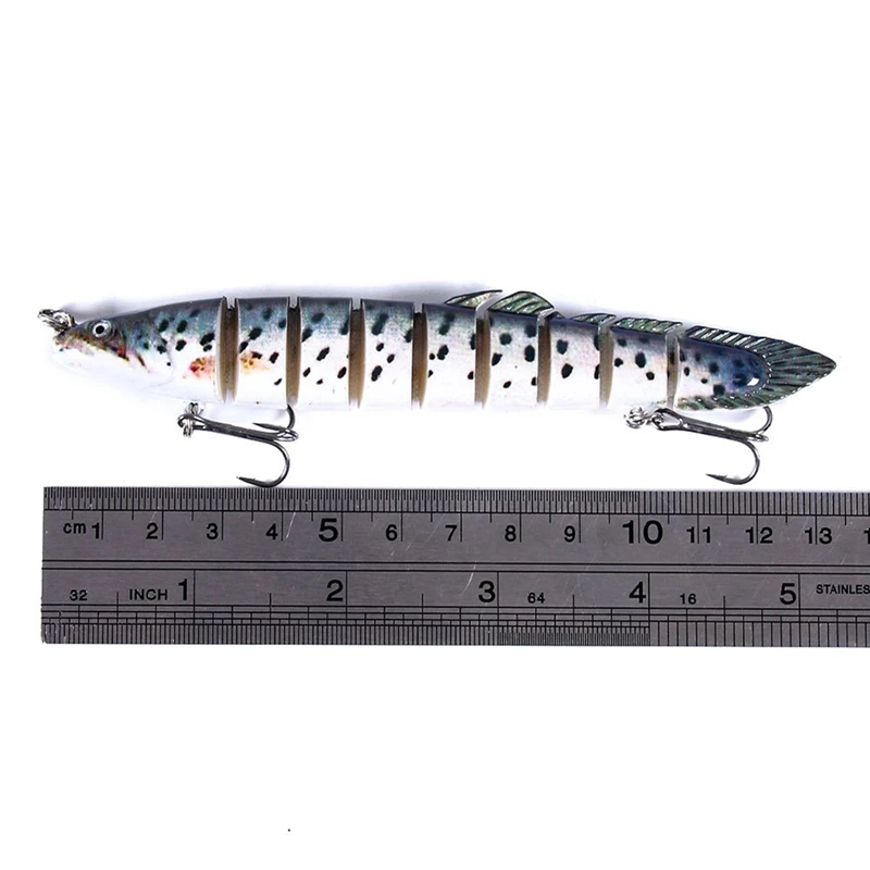 

New Artificial Bait False Fish Shape Lifelike Multi Joint Lures Fishing Accessories With 2 Treble Fish Hooks Fishing Tools
