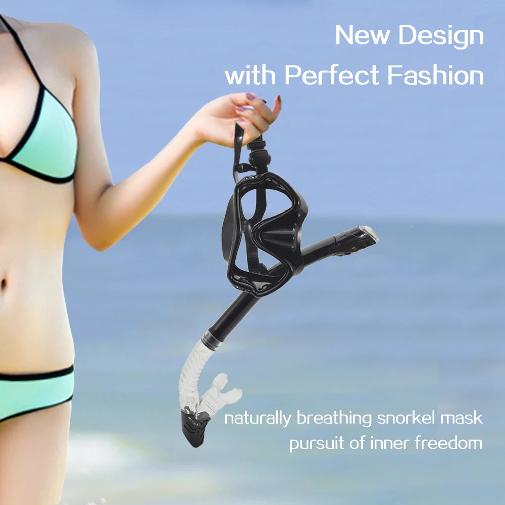 

Scuba Diving Masks Snorkeling Set Adult Silicone Skirt Anti-Fog Goggles Glasses Swimming Fishing Pool Equipment