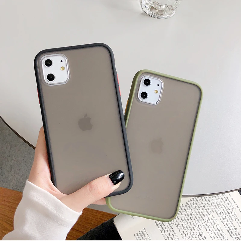 

Shockproof Transparent Silicone Hybrid Phone Case For iPhone 11 Pro X XS Max XR 8 7 6S SE Plus Clear Soft Matte Bumper Cover