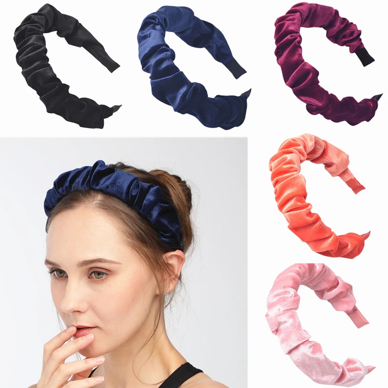 Повязка на голову женская бархатная модный Бандаж с покрытием Зимний Простой