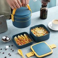 heatable lunch box plastic portable multi layer heat preservation and preservation microwave heating for students to work