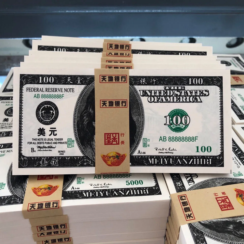 

100pcs Ancestors Money Heaven and Hell Money Funeral Supplies Burn Paper Money on the grave, US dollars 50/100/500/1000