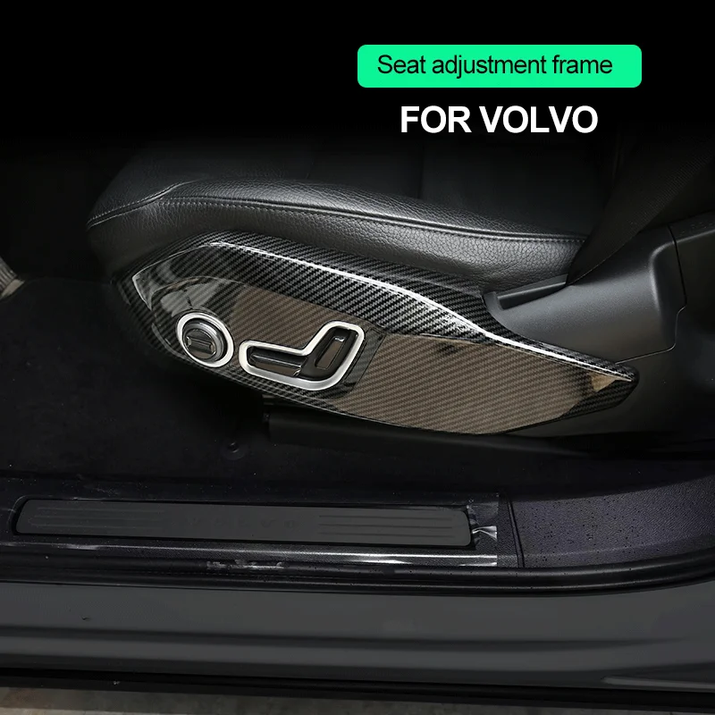 Volvo xc90 xc60 s90 s60 v90 v60 iç dekorasyon çıkartmaları araba aksesuarları koltuk ayarı dekoratif krom çerçeve