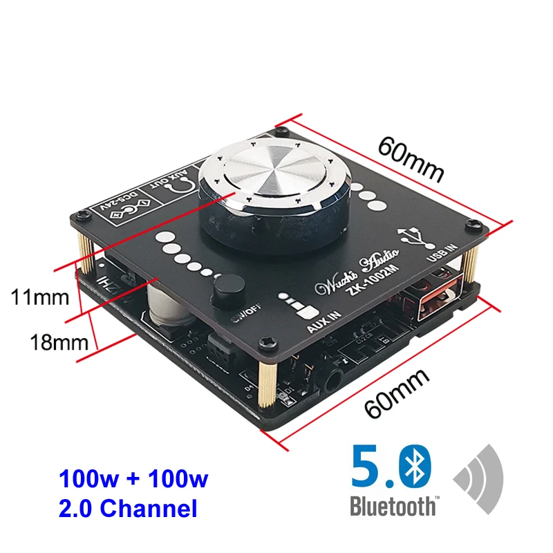 100 Вт + Bluetooth 5 0 беспроводной цифровой аудио усилитель мощности класса D 20 ~ 200 HiFi