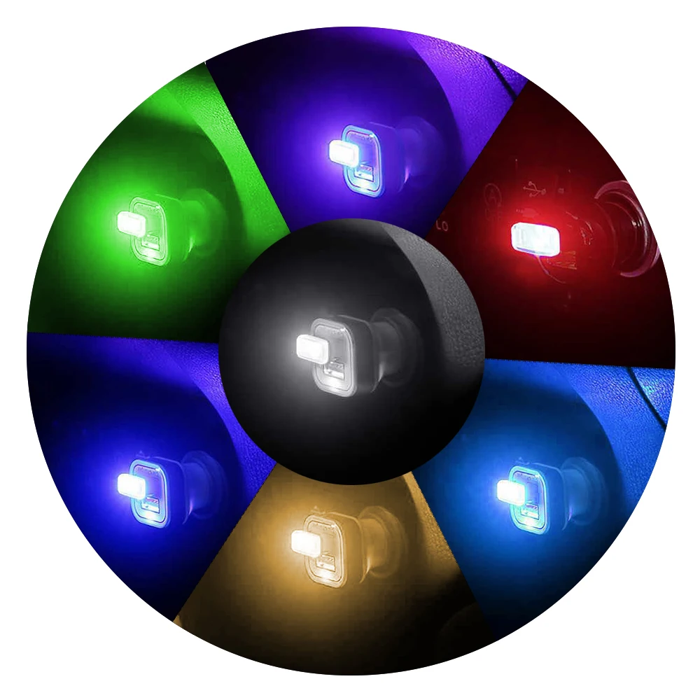 Декоративная автомобильная лампа Mini USB светодиодные атмосферные огни