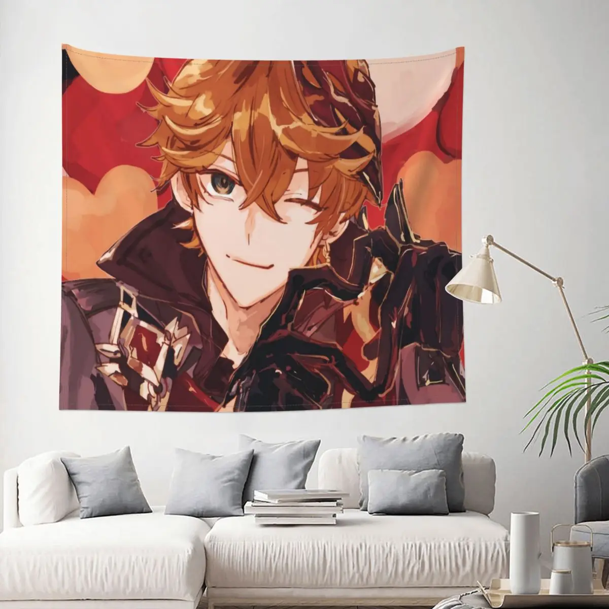 

Tartaglia Genshin Impact New Character Hydro Tapestry Anime Game Decoration Wall Room Home Decor Hanging Living room Kawaii Cute