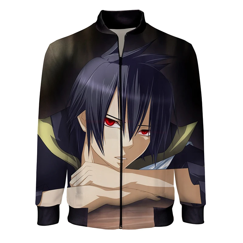 

Anime Fashion Jackets Fairy Tail 3D Printed Men's Casual Stand Collar Zipper Bomber Jacket Trendy Streetwear Coat Male Clothing