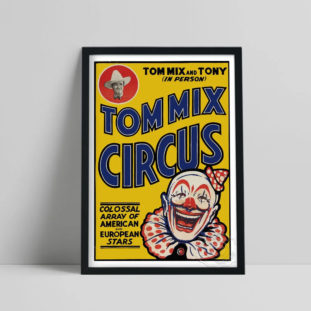 Рекламный плакат с цирком том микс Настенная картина улыбкой головы Джокера из