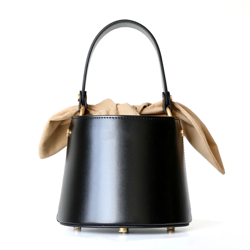 

Genuine Leather Bucket Bag Women High Quality Ladies Shoulder Messenger Bags Real Leather Shoulder Bag Designer Handbags