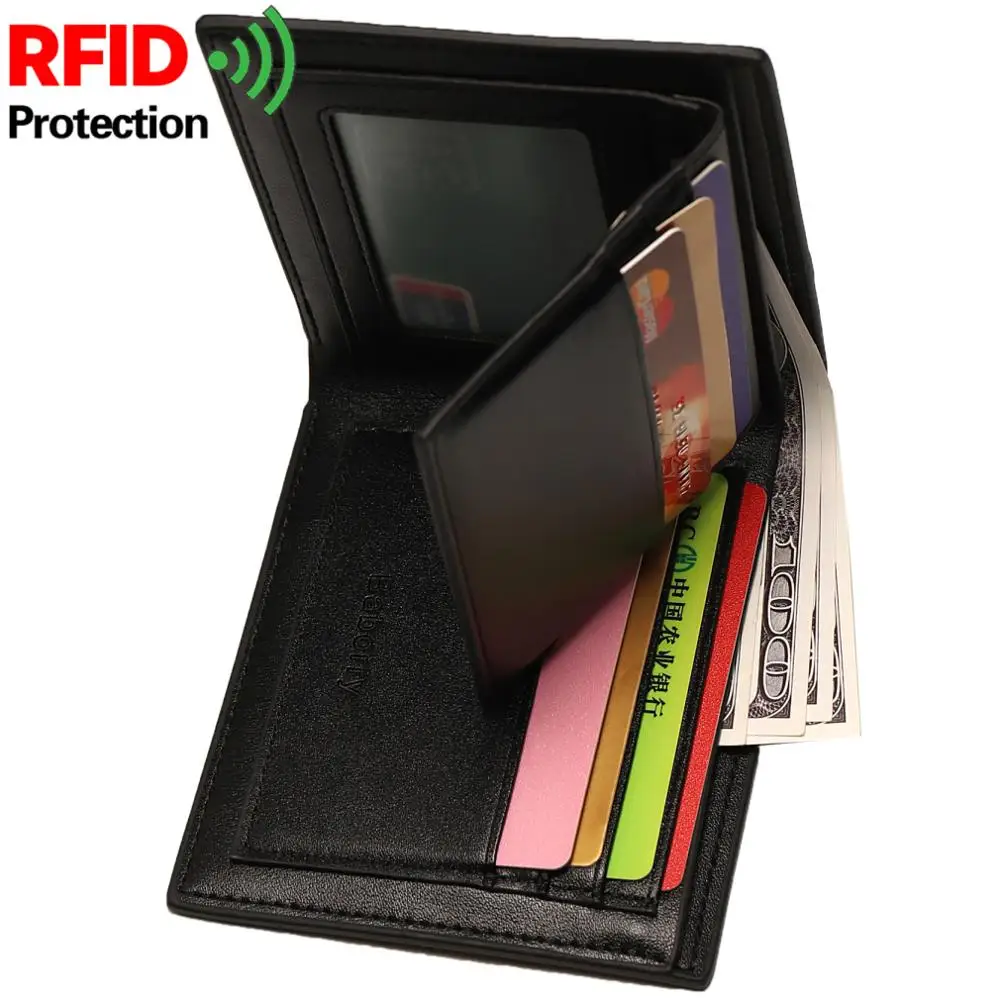 RFID PU Лоскутные Повседневные многофункциональные роскошные мужские кошельки