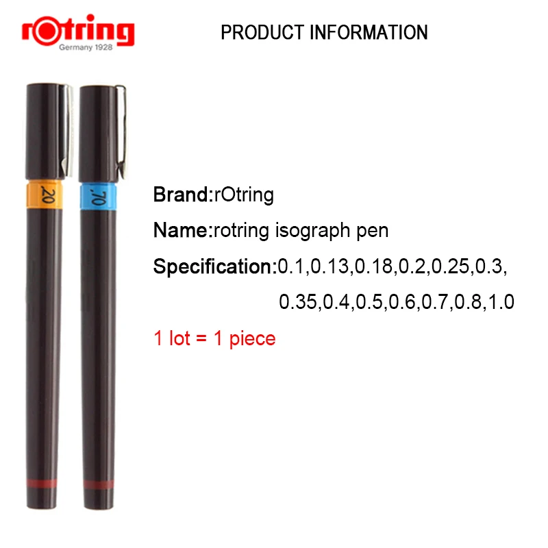

Rotring Isograph pens 0.1mm-1.0mm refilled ink porous-point drawing pen 1piece