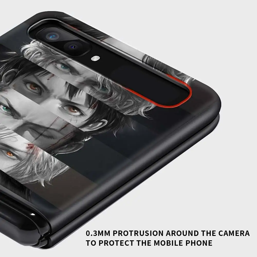 

PC Hard Case For Samsung Galaxy Z Flip Back Cover For Samsung Galaxy Z Flip 5G Black Shell Coque One piece Anime