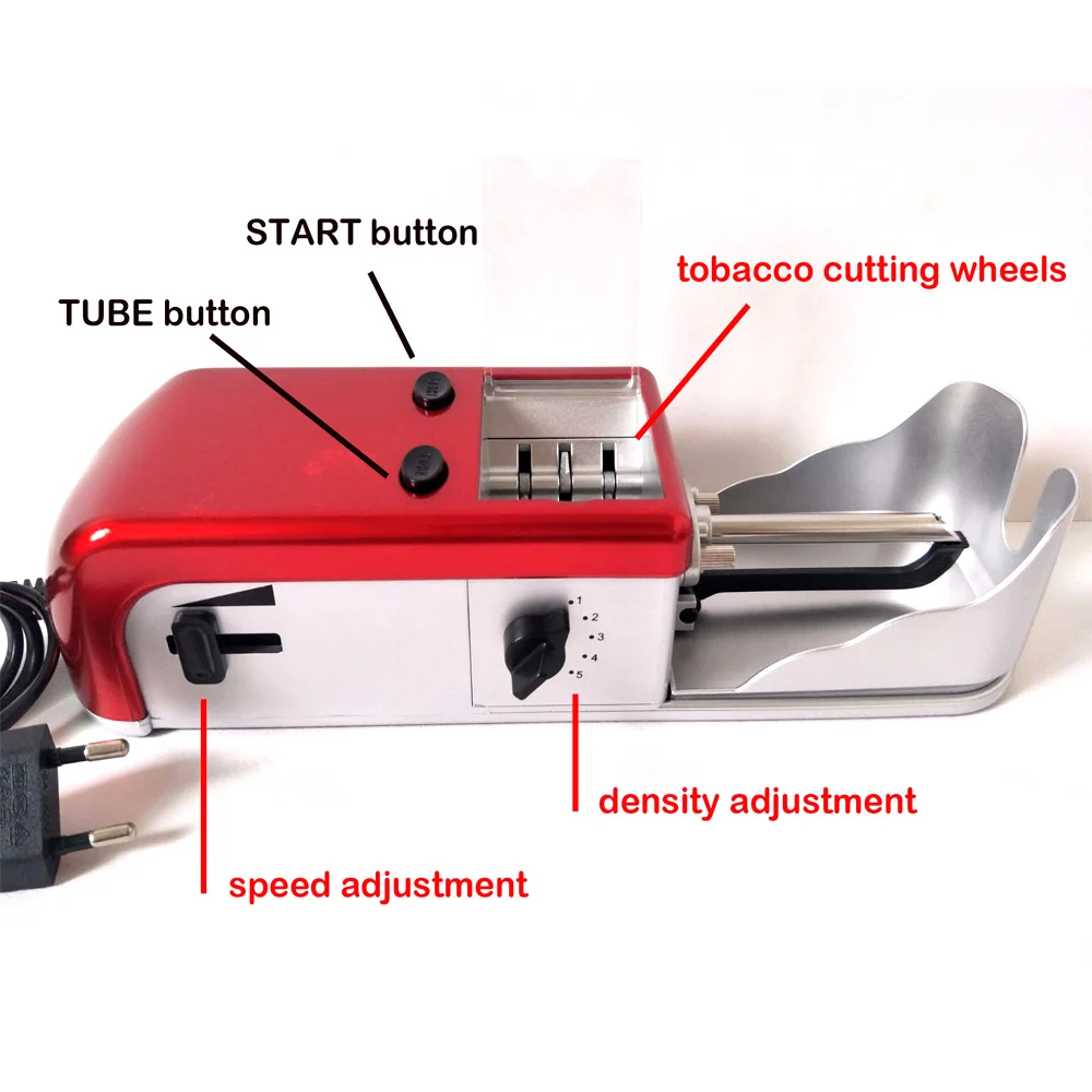 

50PCS tobacco rolling/roller machine with motor speed adjustment and tobacco cutting wheels