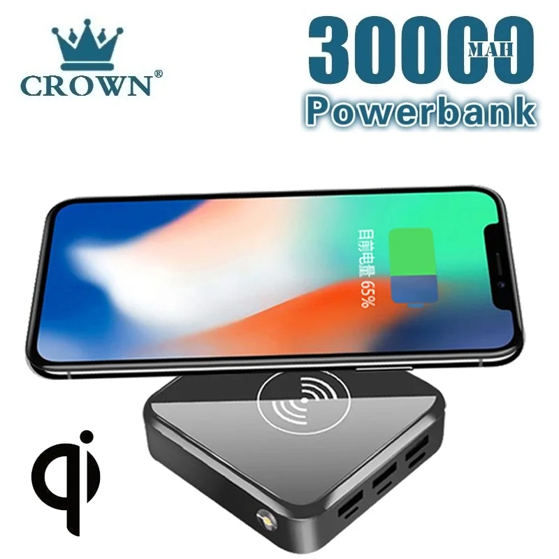 Беспроводной банк силы быстрой зарядки 30000 mAh портативный мобильный телефон