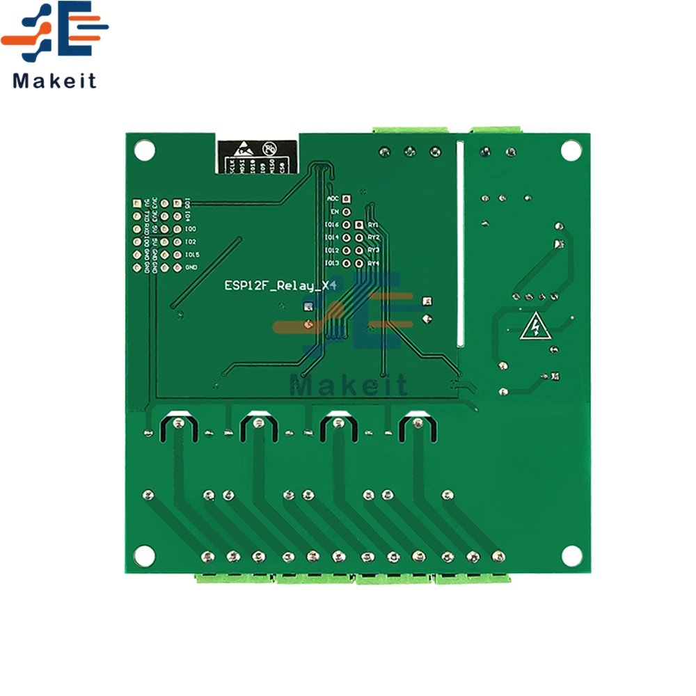 ESP8266 Беспроводной WI-FI 4 х канальный релейный модуль ESP-12F макетная плата для Arduino AC/DC