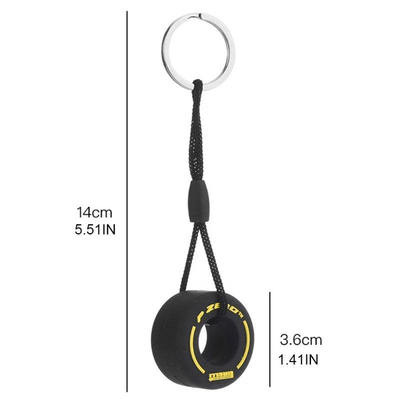 

Cartoon Tyre Keychain PVC Pendants Personalized Key Rings Decorations for Storage Car Door Home Key