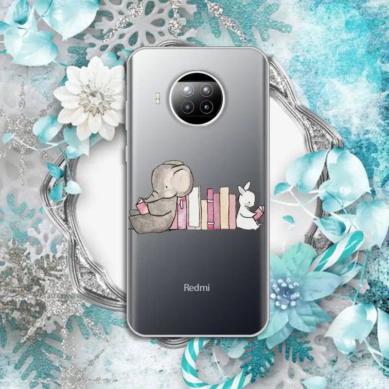 

Books Pile Library Reading coffee Phone Case Transparent for Xiaomi Redmi note 10 t 8 9 pro lite 11