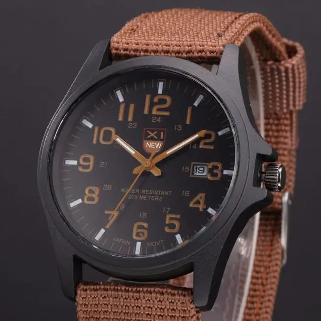 

Outdoor Mens Date Minimalism Military Sports Analog Quartz Army Wrist Watch Woven Canvas Calendar Watch Clock Gifts Streetwatch