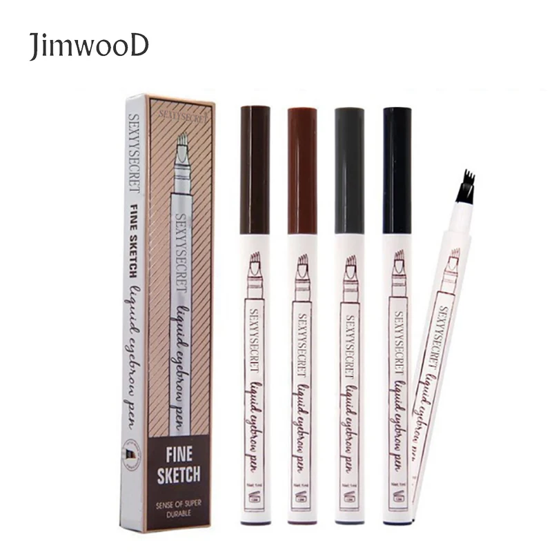 Карандаш для бровей Jimwood водостойкий маркер с 4 головками микроблейдинга тонкая