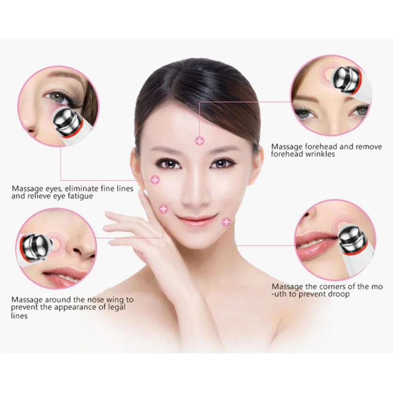 Mini Portable Electric Eye Massage Roller Dark Circles Removal Relief Fatigue Anti-Aging Massager Skin Care Beauty Tools | Красота и