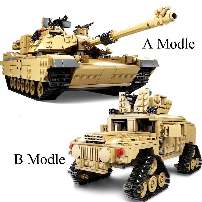 2 в 1: 1 основной боевой танк M1A2 США масштабе 1:24 строительные блоки кирпичная