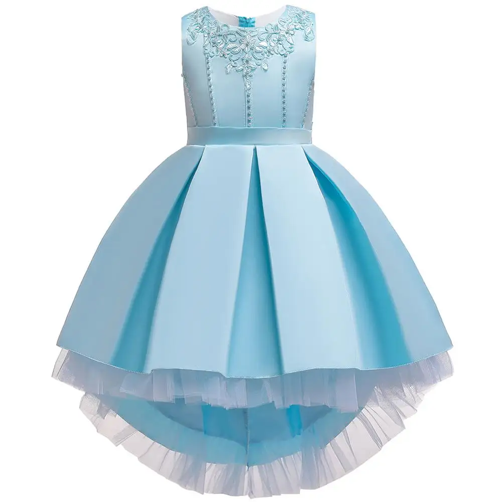 Blue Детское вечернее платье, Детские платья для девочек, свадебное платье, костюм для девочек, платье принцессы для 4, 5, 6, 7, 8, 9, 10, 11, 12 лет - Цвет: Blue