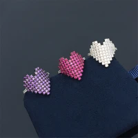 cheny s925 sterling silver new mosaic heart shaped ring female french light luxury banquet style valentines day gift