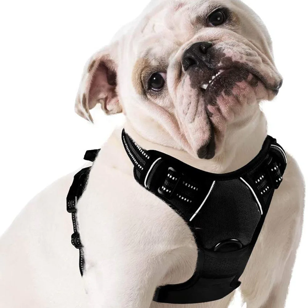 

Reflective Nylon Large Medium Pet Dog Harness All Weather Padded Adjustable Safety Vehicular Leads For Dogs Pets Suppliers