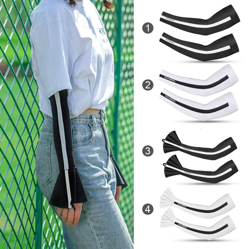 

ROCKBROS Anti-UV Sun Protection Flared Sleeves For Women Men Summer UPF50 Cycling Running Outdoor Sports Compression Arm Sleeves