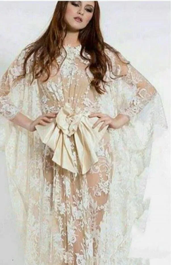 

Sexy Evening Gowns Sheath Crew Neckline Sheer Ivory Lace over Nude Draped Fashion Floor Length prom Gowns with Batwing Sleeves