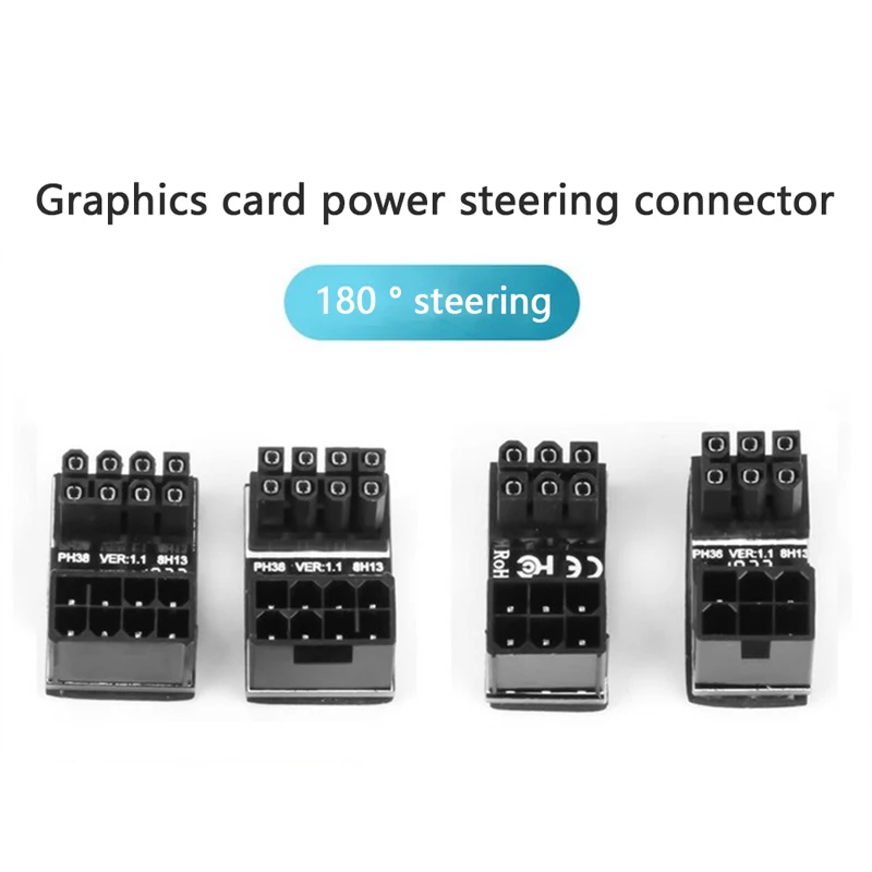 

A TX 8pin Male 180 Degree Angled to 8Pin Female Power Adapter for Graphics cable