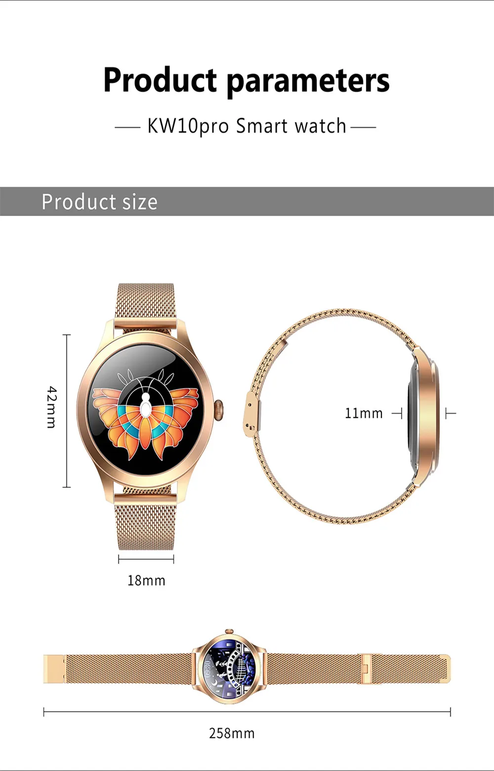 

KW10pro Pedometer Smart Watch 2021 Women IP68 Waterproof Sport Bracelet For Andriod IOS Heart Rate & Sleep Monitor