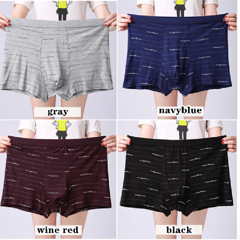 Большое свободное Мужское нижнее белье из хлопка гибкие трусы боксеры с высокой