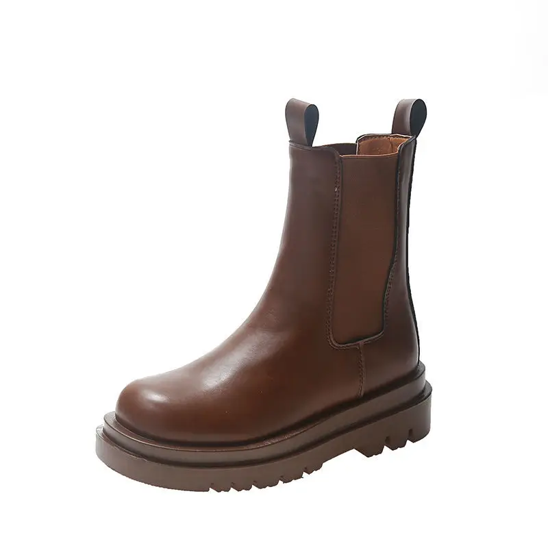 

Smoke Pipe Boots Women 2021 New Western Style Mid-Calf Immediately Boots for Women Ankle Farsi Boots Thin