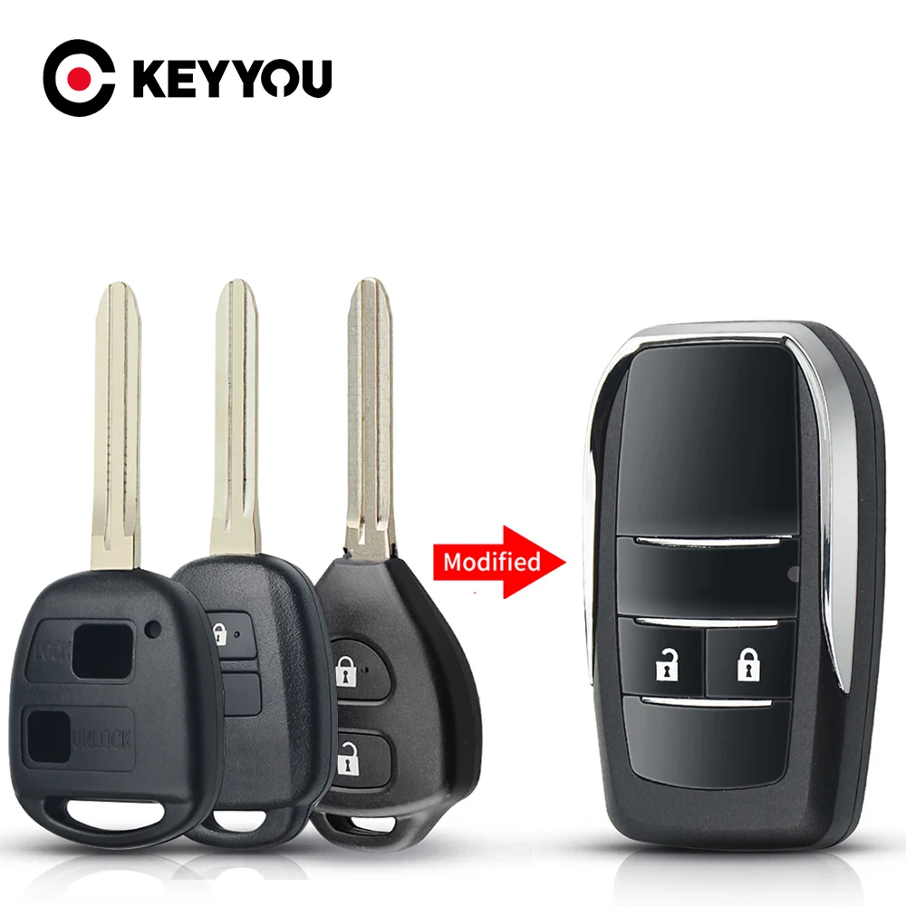Складной дистанционный ключ KEYYOU с 2/3 кнопками для Toyota Corolla Land Cruiser YARIS CAMRY RAV4 кнопок