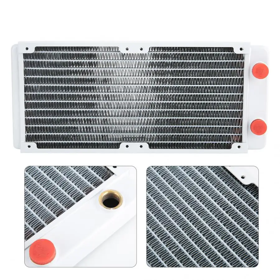 240 мм компьютерный радиатор для водяного охлаждения медный с 12 трубами G1/4 резьбы