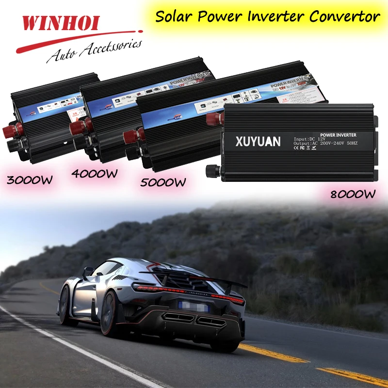 Автомобиль с питанием от солнечных батарей Мощность инвертор 3000/4000/5000/8000W DC 12 V/24V