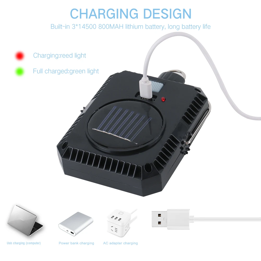 BORUiT Солнечный светодиодный портативный фонарь usb зарядка кемпинг свет Многофункциональный Открытый водонепроницаемый портативный подвесной тент свет