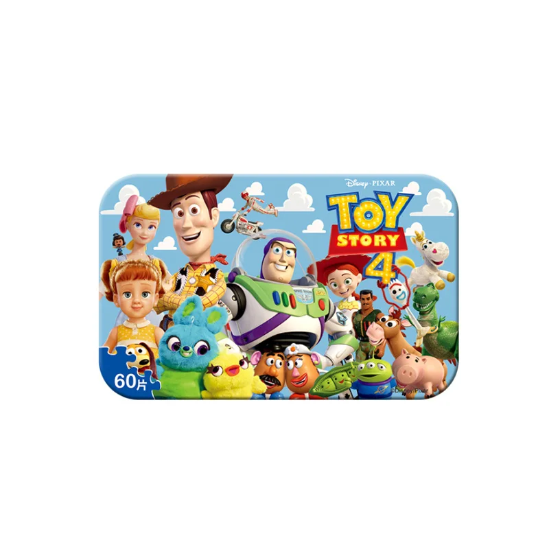Toy Story 122 Disney Подлинная Молния Mc королева и Снежная королева 60 штук деревянные наклейки Головоломка Детские игрушки 3D железная коробка игрушки для детей - Цвет: Toy Story 122