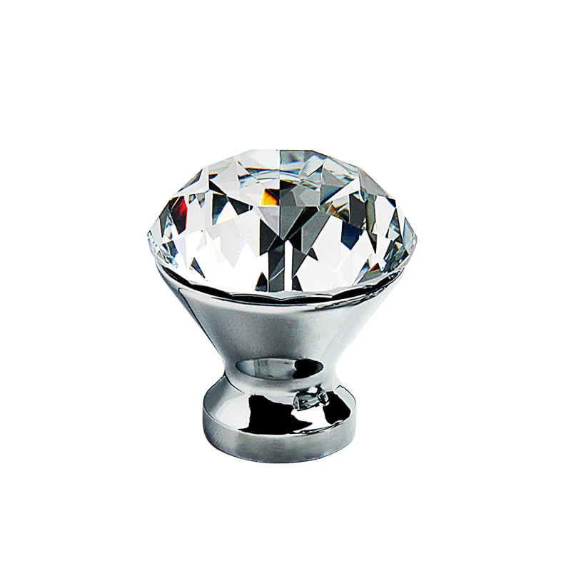 Simple Crystal Handle K9 and Knob Drawer Door Single Hole Pull Inlaid Wardrobe Pull|Ручки шкафа| |