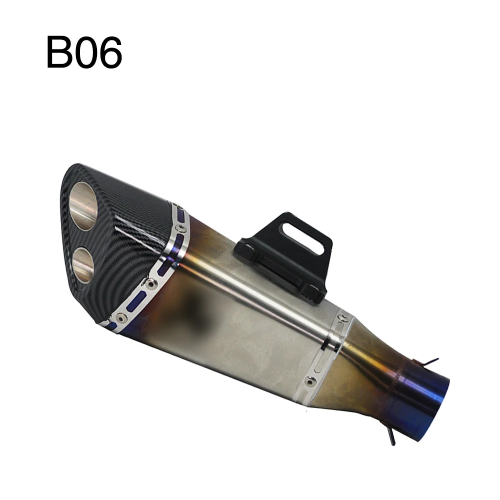 B06 with AK logo ZSDTRP глушитель выхлопной трубы мотоцикла для Kawasaki akrapovic Yoshimura R11 выхлопной трубы Moto Z800 R3 GSXR750 GSXR600 Slip-On - Цвет: B06 with AK logo
